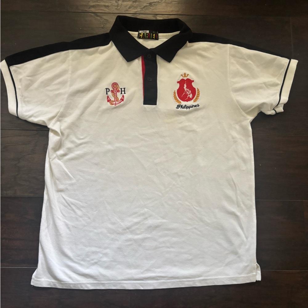 White and Black Polo Shirt